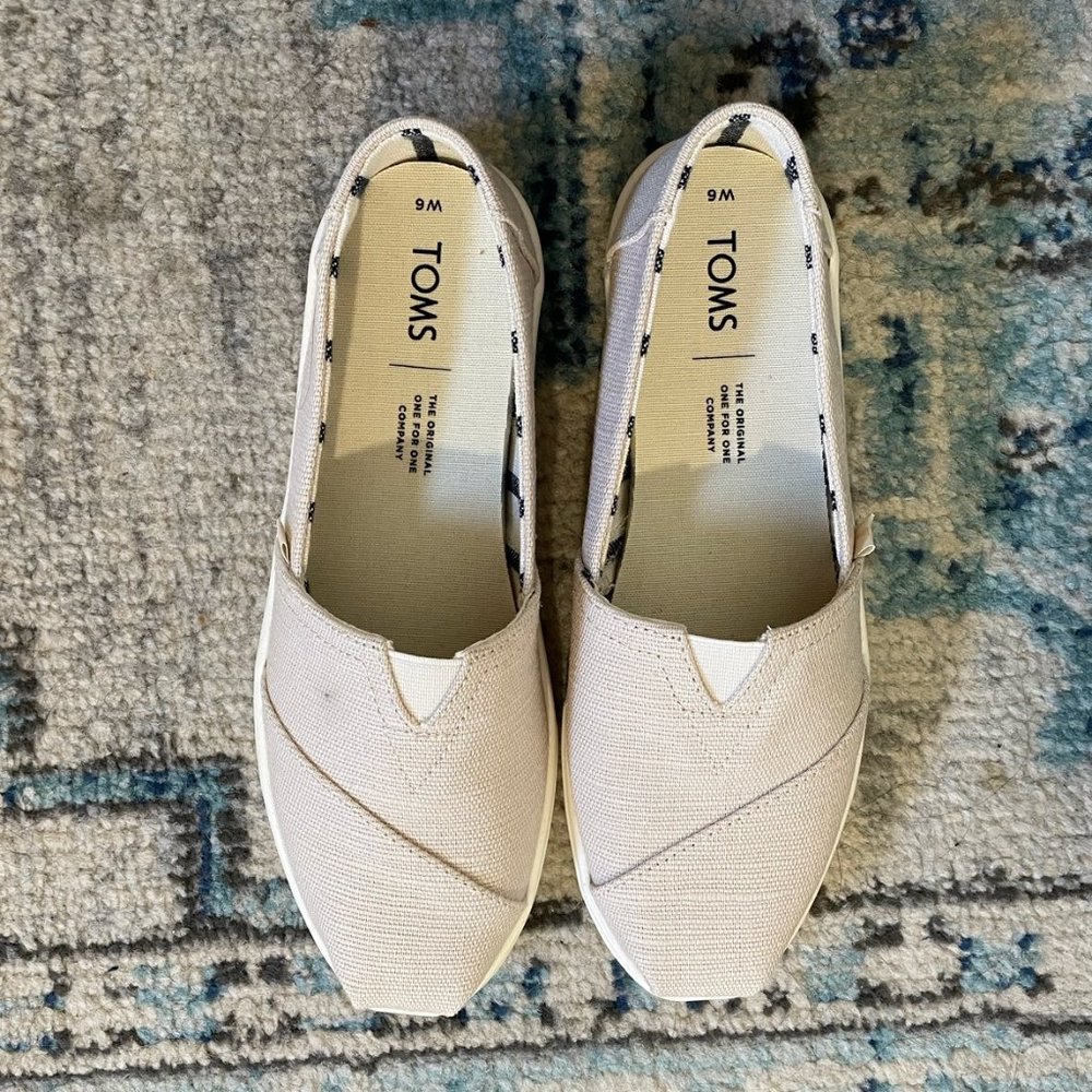 TOMS Women's, Alpargata Cupsole Slip-On | Size 6 | Natural Heritage Canvas